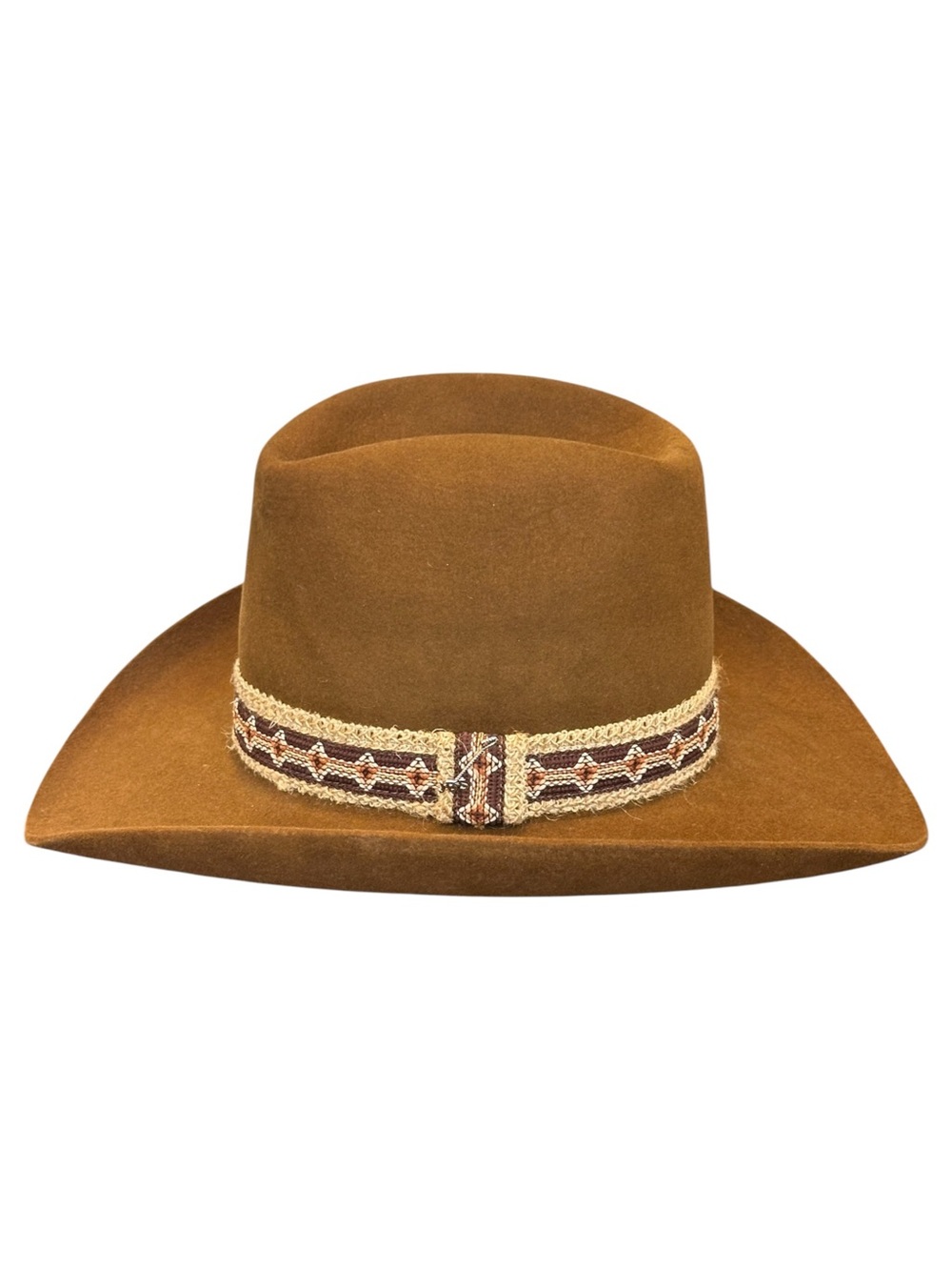 VTG 70s John B Stetson 3X Beaver Cowboy Western Hat Brown 6 7/8 Woven Band JBS
